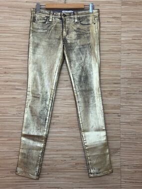 Frankie B Gold Wax Skinny Jeans